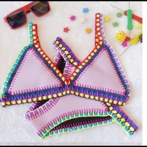 Purple neoprene bikini